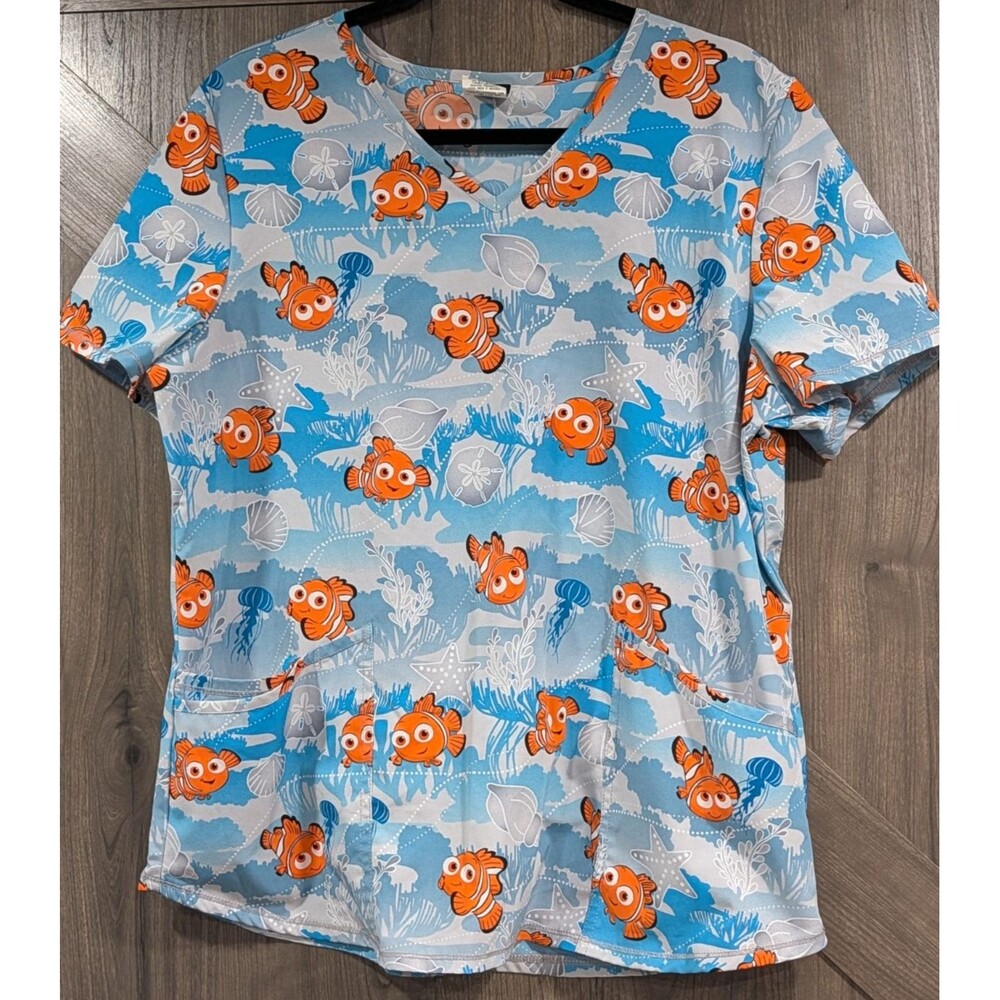 Pixar Finding Nemo Women's Scrub Top Size Large